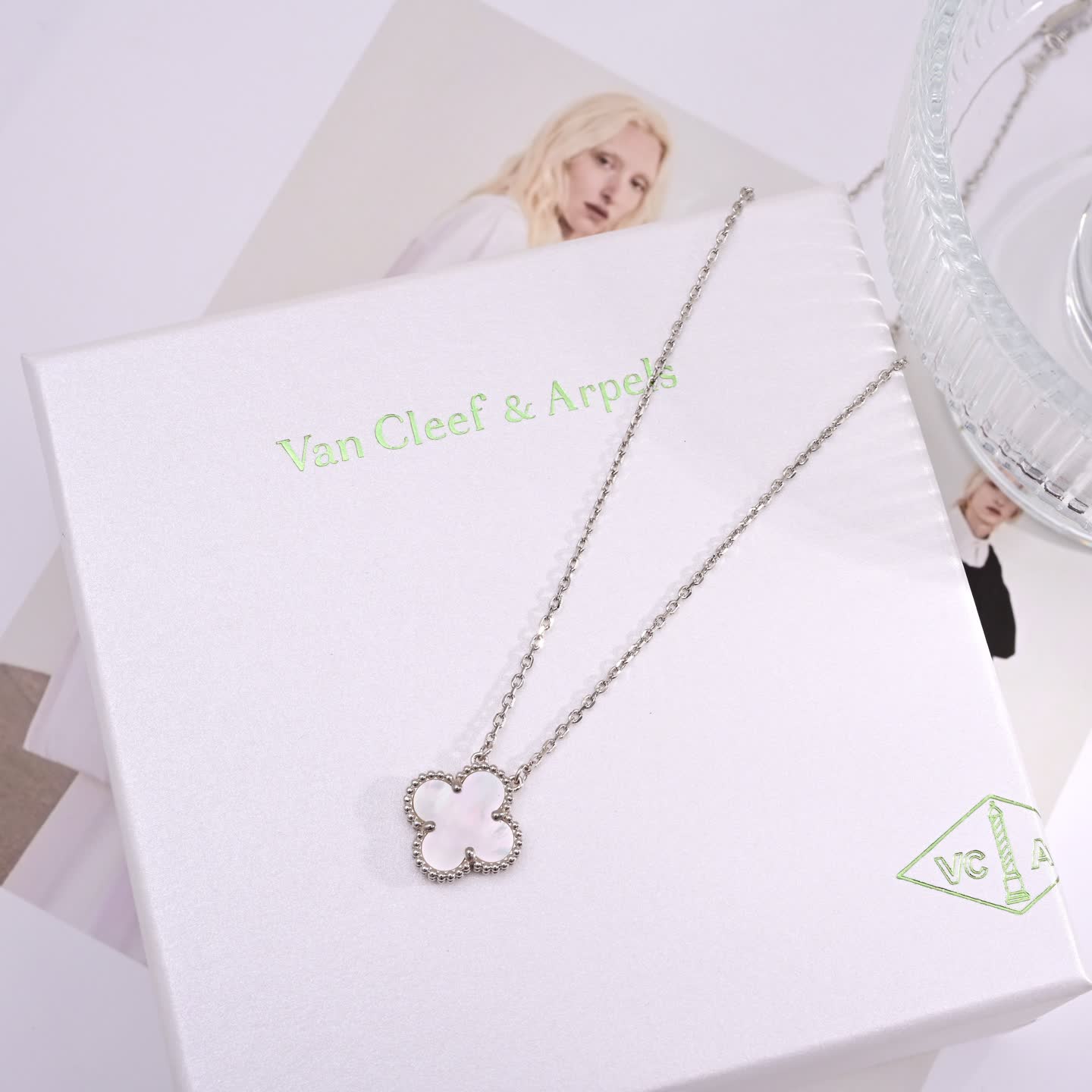 Van Cleef & Arpels Max Mara Clover-Shaped Pendant Necklace